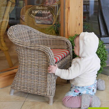 Gartenmöbel aus Polyrattan - kleiner Gartensessel für Kinder, wetterfest für Garten, Wintergarten, Balkon oder Terrasse