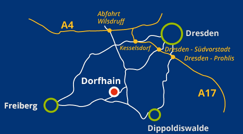 Lageplan Kwozalla Wintergärten in Dorfhain, Sachsen bei Dresden