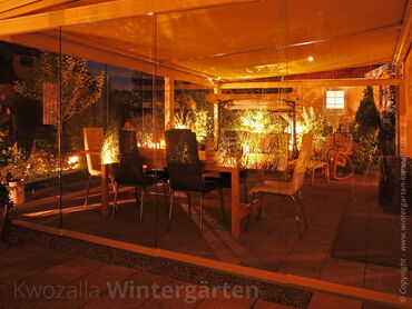 Große Terrasse - Verglasungen mit flächigen Glaselementen