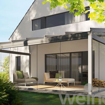 Terrassendach mit Glasschiebeelementen von weinor - Top-Partner in Sachsen - KWOZALLA Wintergärten