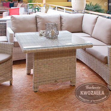 Gartenmöbel Sets aus Polyrattan - Eck-Lounge + Gartensessel + Tisch, wetterfest, Dresden