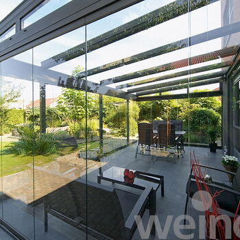 weinor Glasoase® – lichtdurchflutete Eleganz,  Transparente Verglasung zum falten