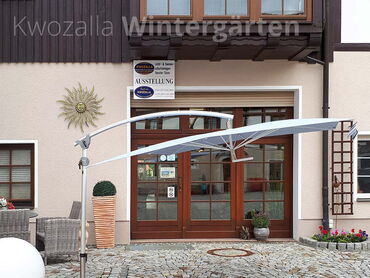 Hochwertiger Ampelschirm-Sonnenschirm, rechteckig 240x280 cm in blau 04 Seitenansicht