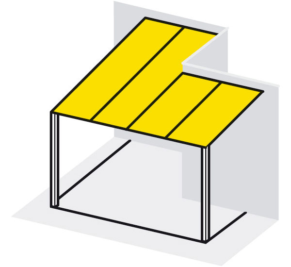 Pultdach mit Wandversatz